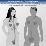 BDSM Sexy Nipple Clamps Pussy Clamps with Chain Non-Piercing Set Body Jewelry, Adjustable Breast Clips Labia Clit Clamp, Sex Bon