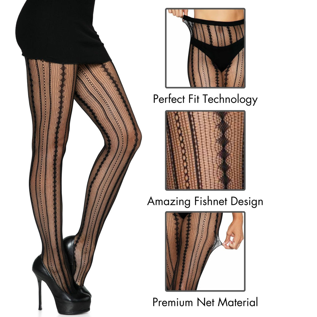 Vintage Pinstripe Net Tights