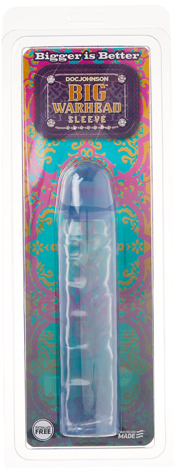 Doc Johnson Reserve - Big Warhead Sleeve - Bigger is Better - Use as Penis Extension/Girth Enhancer or Vibrator Sleeve - Made of