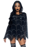 Sheer Rhinestone Spiderweb Pon