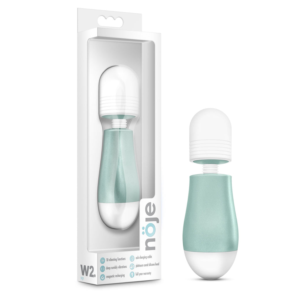 Blush Noje W2 - Usb Rechargeable Micro Wand Waterproof Massager 10 Function Clit Vibrator For Women - Sage Green