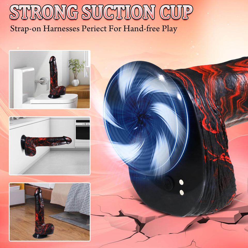 Realistic Trusting Dildo Sex Toys - 10Thick Dildo Vibrator with Thrusting Swinging & Vibrating for G Spot Vagina Anal Sex Stimul