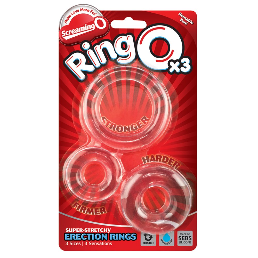 Screaming O RingO x3 Cock Ring - Penis Ring - Couple Sex Toys - Dick Rings for Mutual Pleasure - Cockring - Clear