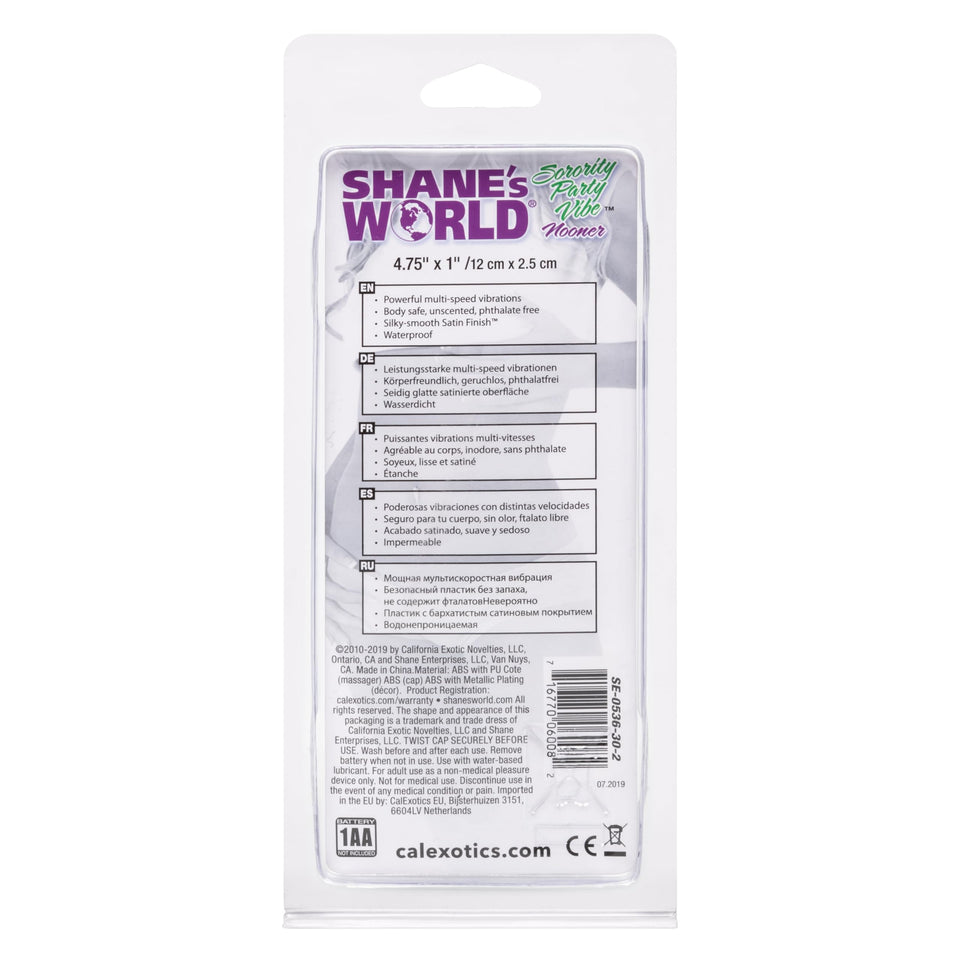 california Exotic Novelties Shanes World Sorority Party Vibes Nooner Purple