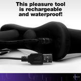 Double Take 10X Double Penetration Vibrating Strap-On Harness - Black