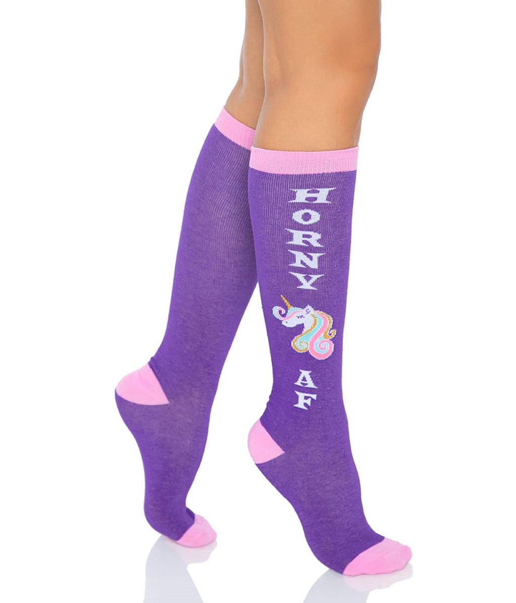 Horny Af Knee Socks. - O/S / Multicolor