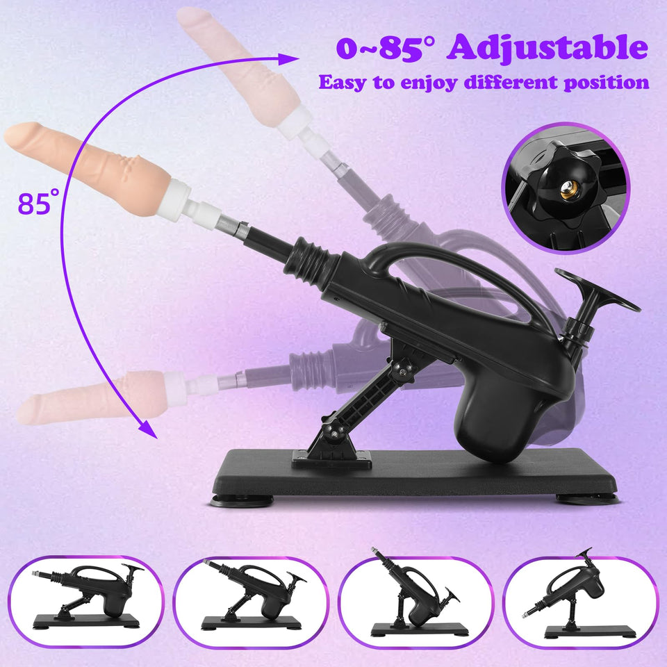 Amausen Heating & Vibrating Dildo Sex Machine with Suction Cup, Automatic Thrusting Device for G Spot & Anal Toys, Adult Sex Toy