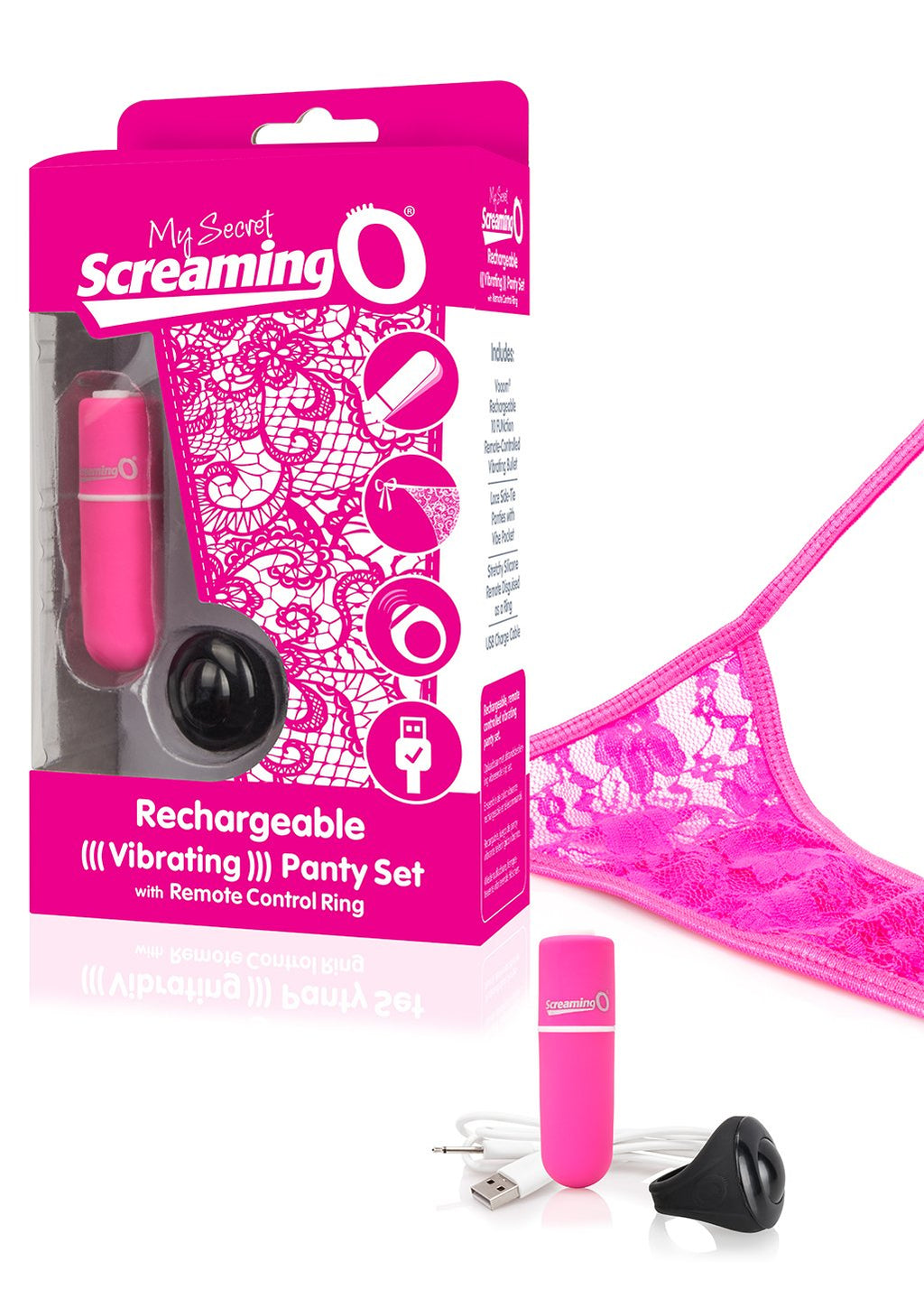 Screaming O My Secret Charged Remote Control Panty Vibe | Female Vibrator (Pink)