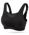 Wingslove Womens Full Coverage High Impact Wirefree Workout Non Padded Sports Bra Bounce Control (Black,34DDD)