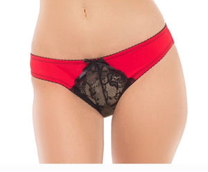 Simple Fantasy Crotchless Panty - M/L - Red