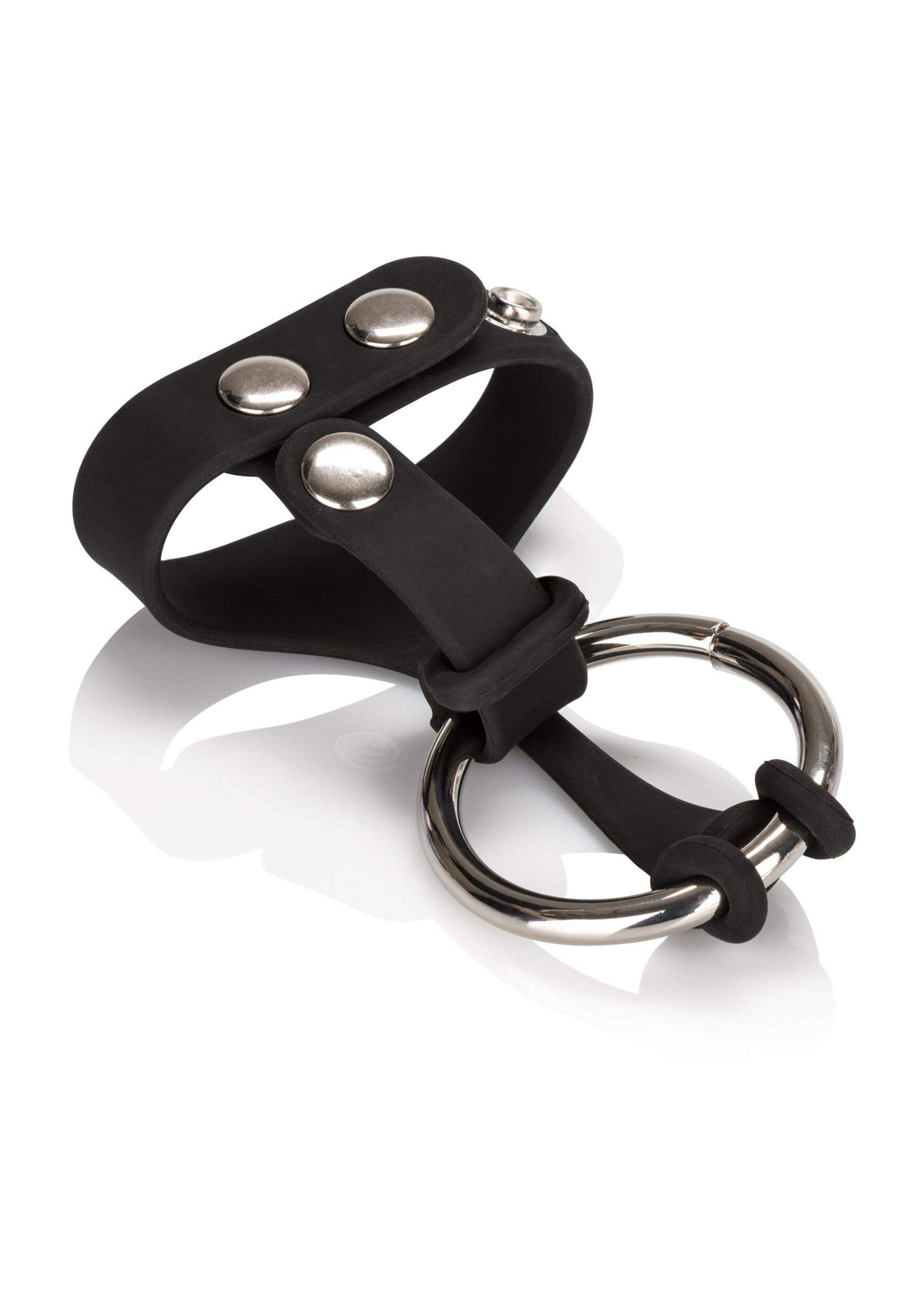 Calexotics Colt Ball Spreader Set     Silicone Male Enhancement Ring With Support Band     Sex Toys For Men     Black