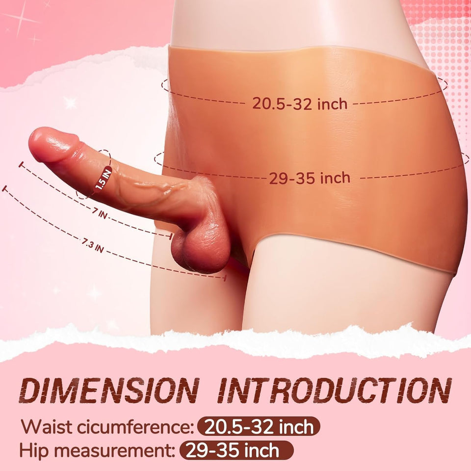Strap on Dildo Sex Toys - Strap On Harness High Elastic Silicone Wearable Dildos Panties with 7.3 ' ' Solid Penis, Realistic Dil