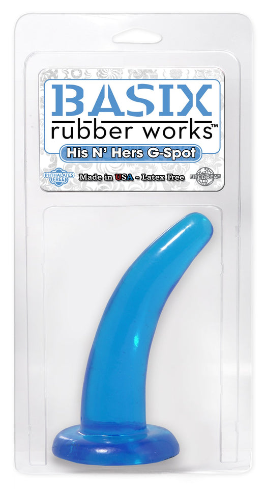 Basix Rubber Works 4.5-Inch His 'N Hers G-Spot Dong, Blue