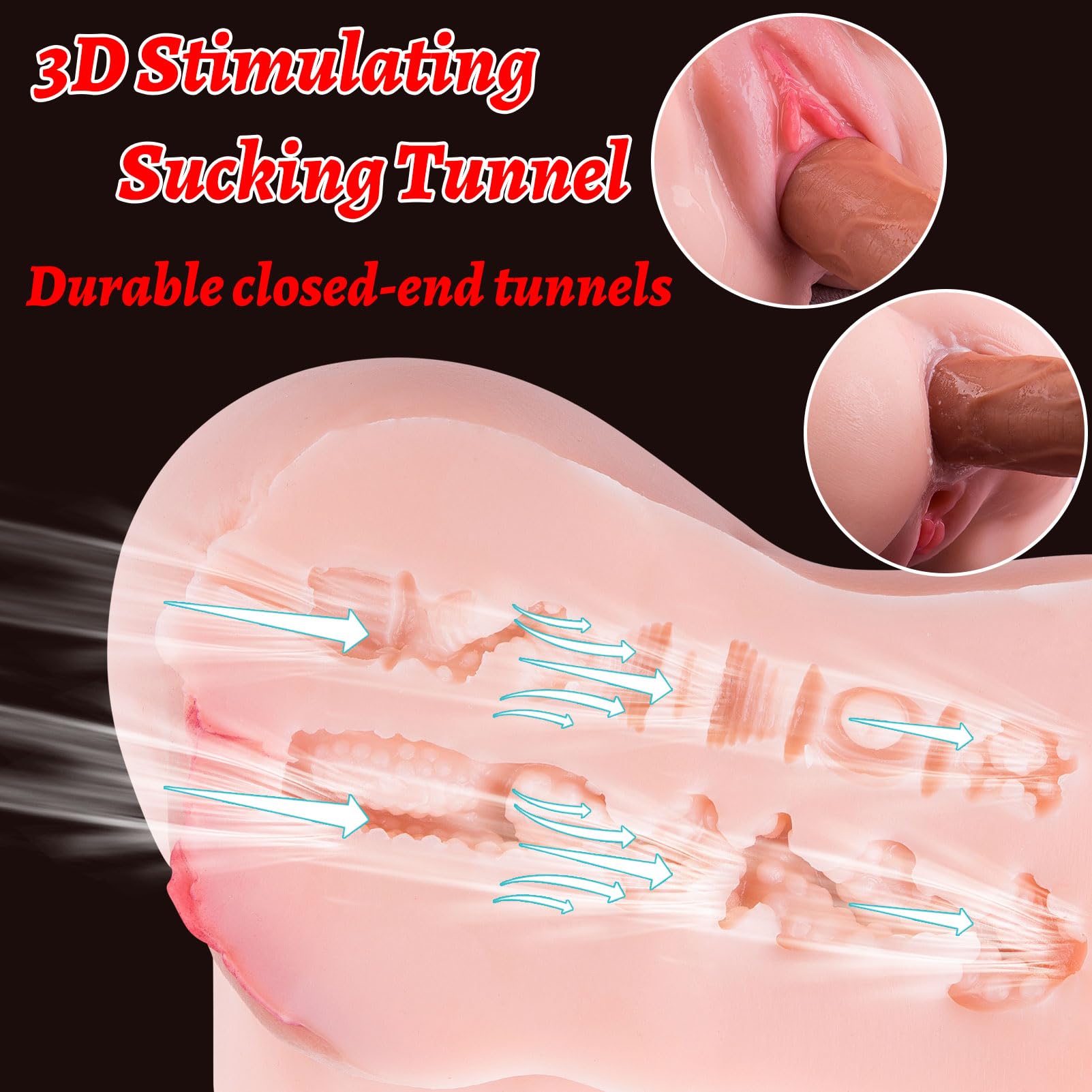 Hipgaga Sex Doll Male Masturbator Realistic Pocket Pussy Doll Adult Toys, 6 Lb Small Sex Dolls Ass Toy with Tight Pussy Anus, Ma