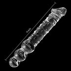 Glass Realistic Dildo, 11.6 Inch G-Spot Penis Double-Ended Dong With 3 Balls Vivid Glans And Bumps, Big And Thick Cock Anal Butt Plug Anal Beads For Men Women