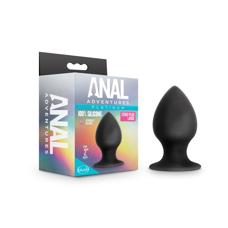 Blush Novelties Anal Adventures Platinum Ultrasilk Silicone Stout Butt Plug - 3 1/4 Inch Large Easy to Clean Smooth Satin Finish