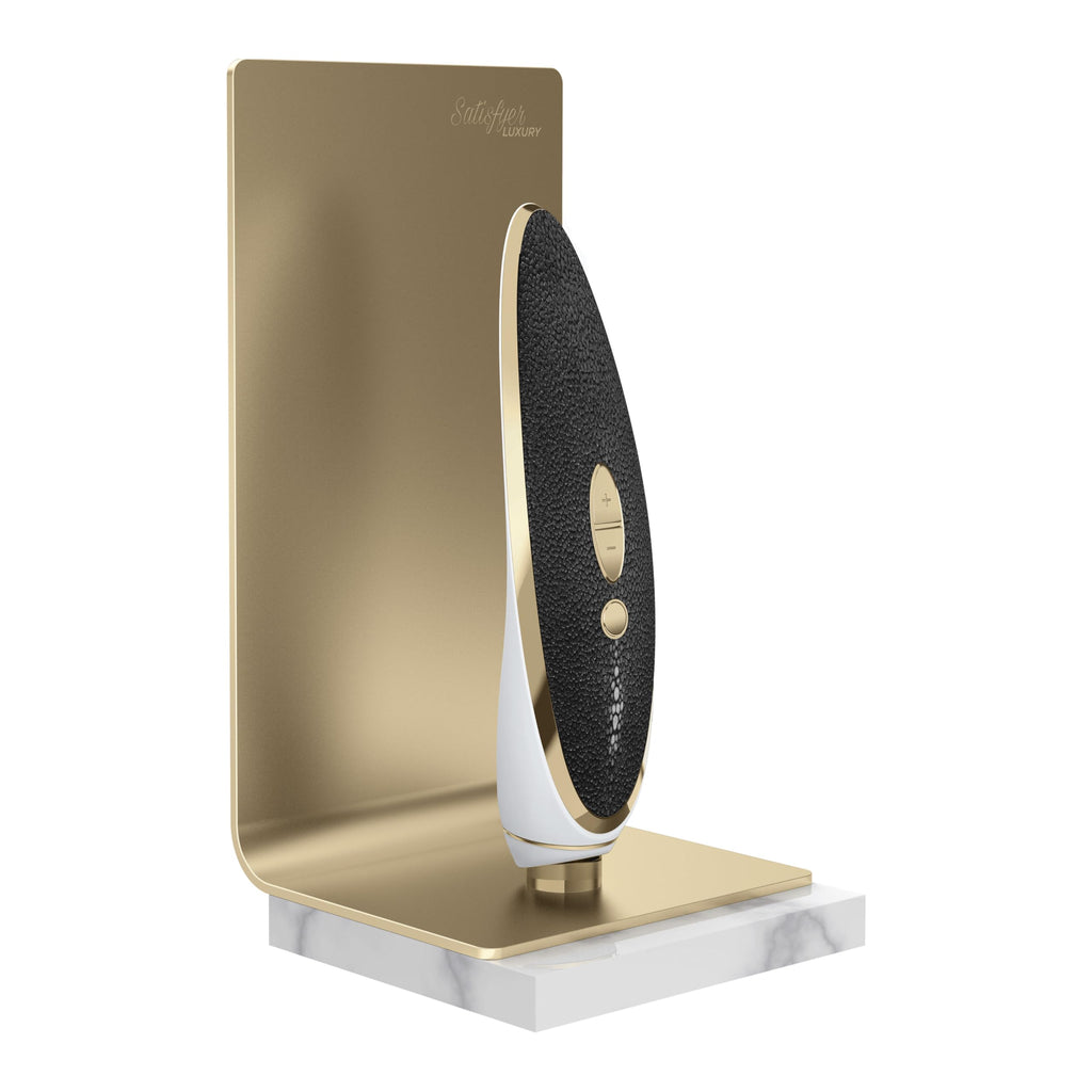 Satisfyer Luxury Haute Couture-Gold & Black Leather