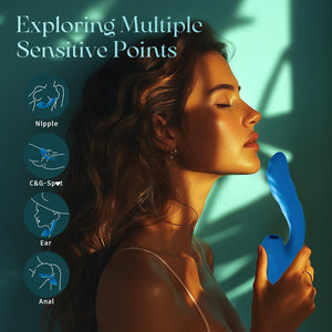 Vibrator Sex Toys Thrusting Dildo - QUZAR 3IN1 Adult Toy G Spot Clitoral Stimulator for Women with 7 Thrusting + 10 Vibration +