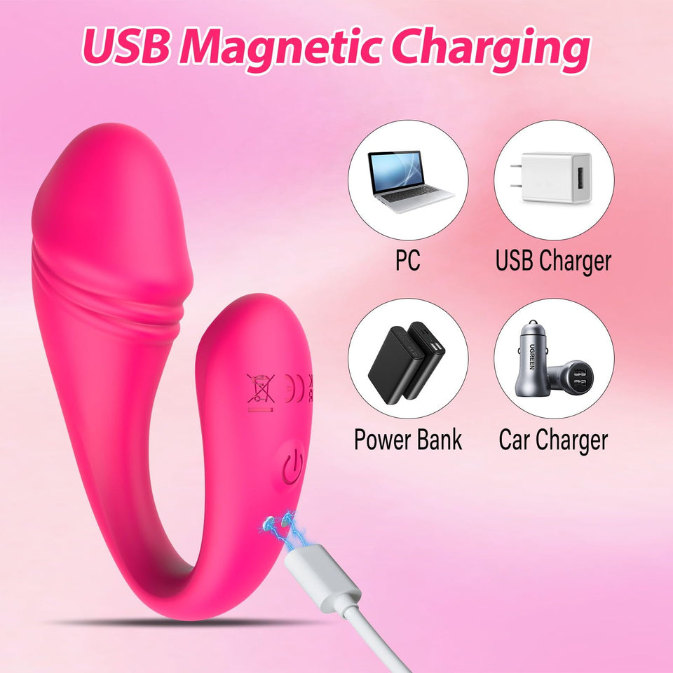 Remote Control G-spot Vibrator for Women - Adult Sex Toys Vaginal Anal Dildo Massager with Global APP Control & 18 Intense Vibra