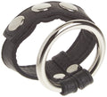 Leather and Steel Cock and Ball Ring