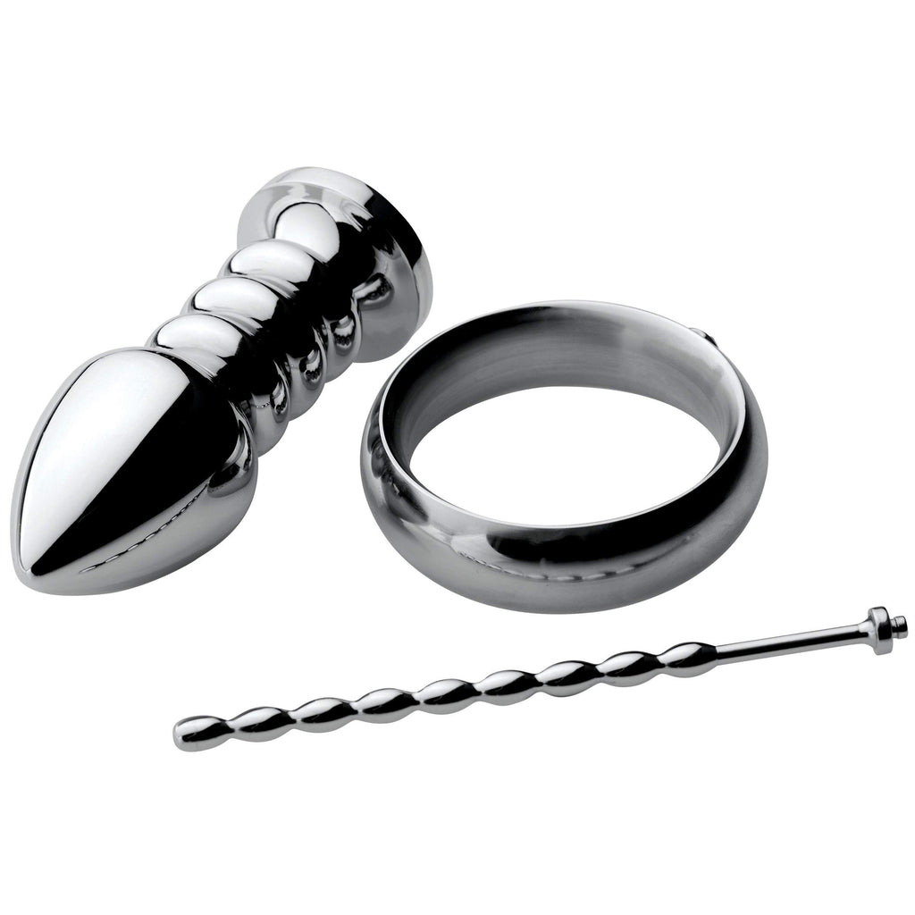 Zeus Electrosex Zeus Deluxe Series Voltaic For Him Stainless Steel Male E-Stim Kit