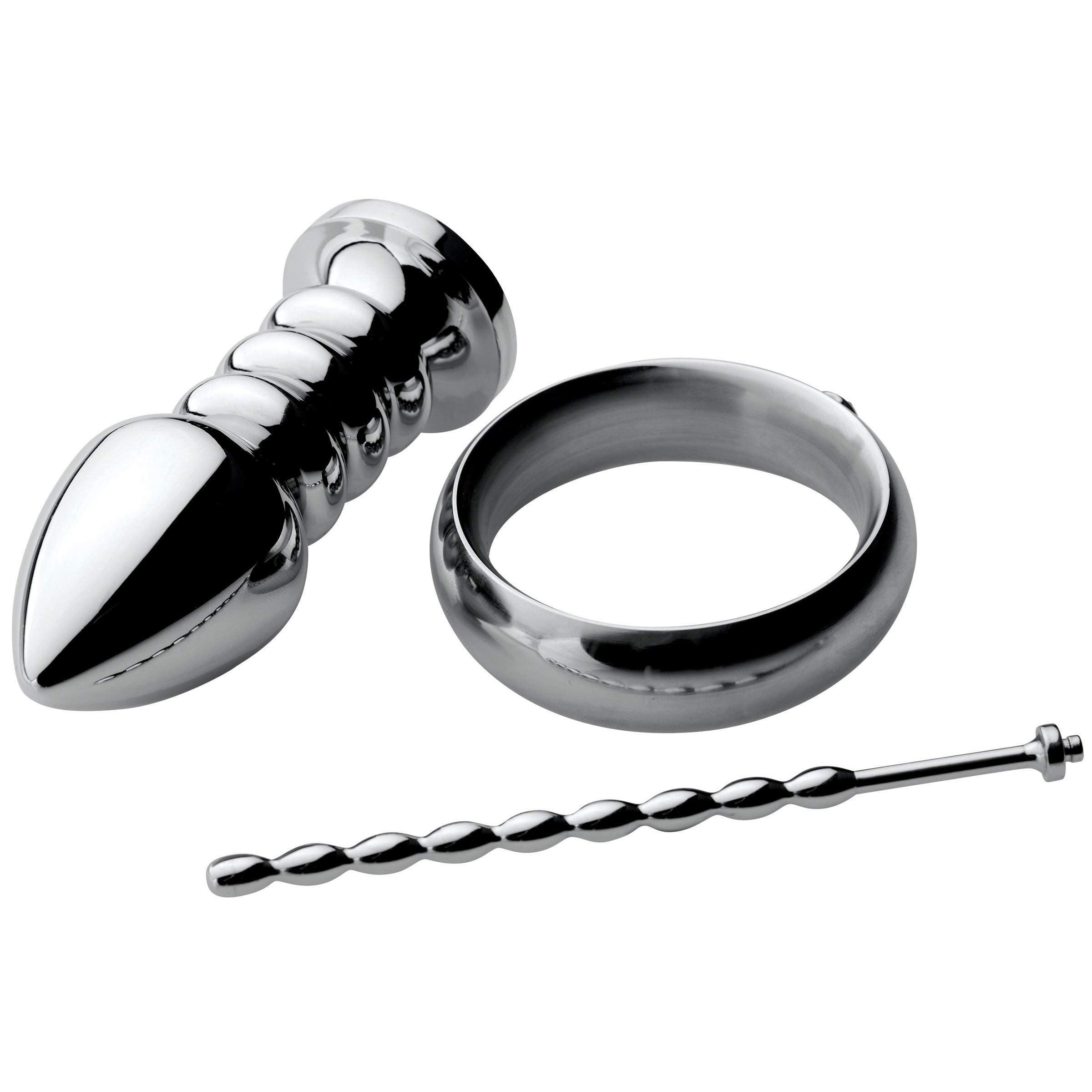 Zeus Electrosex Zeus Deluxe Series Voltaic For Him Stainless Steel Male E-Stim Kit