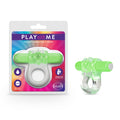 Blush Novelties Play with Teaser Vibrating C Ring - Glows in The Dark - Tickles Clitoris for Pleasure - Soft,Cushiony - Fits All