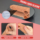 Penis Sleeve Extender Cock Sleeve Extension Sheath Silicone Penis Ring Enlarge Thicken Reusable Realistic Condom Enlarger Male S