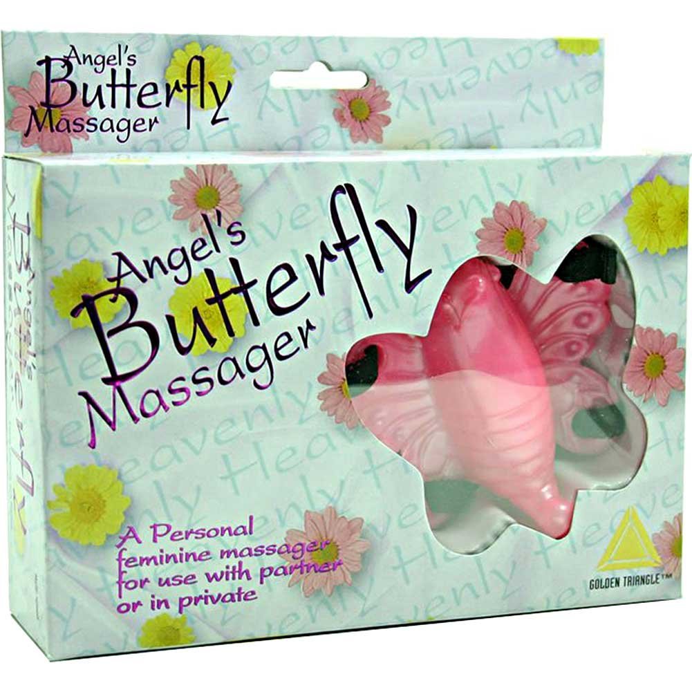 Golden Triangle Angels Butterfly Massager Jelly Clitoral Stimulation, Pink