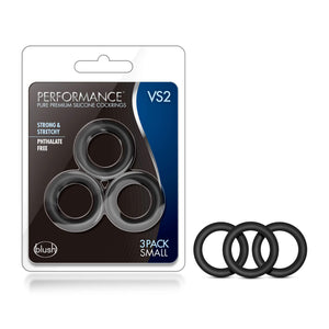 Performance - Vs2 Pure Premium Silicone Cockrings - Small - Black