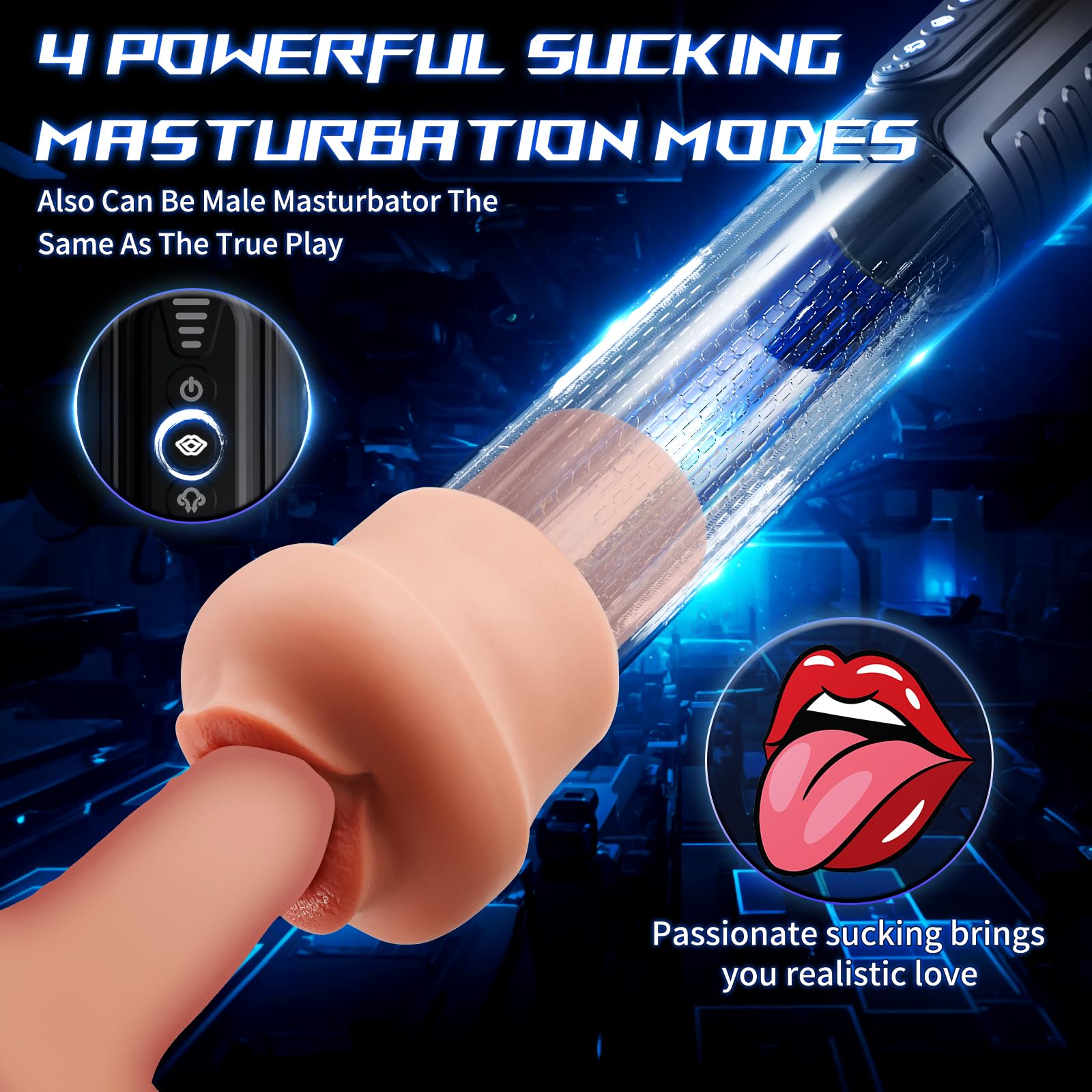Waterproof Realistic Male Masturbator,Adult Sex Toys for Men,Sucking & Pumping Male Sex Toy, Premuim quiality Pocket Pussy Strok