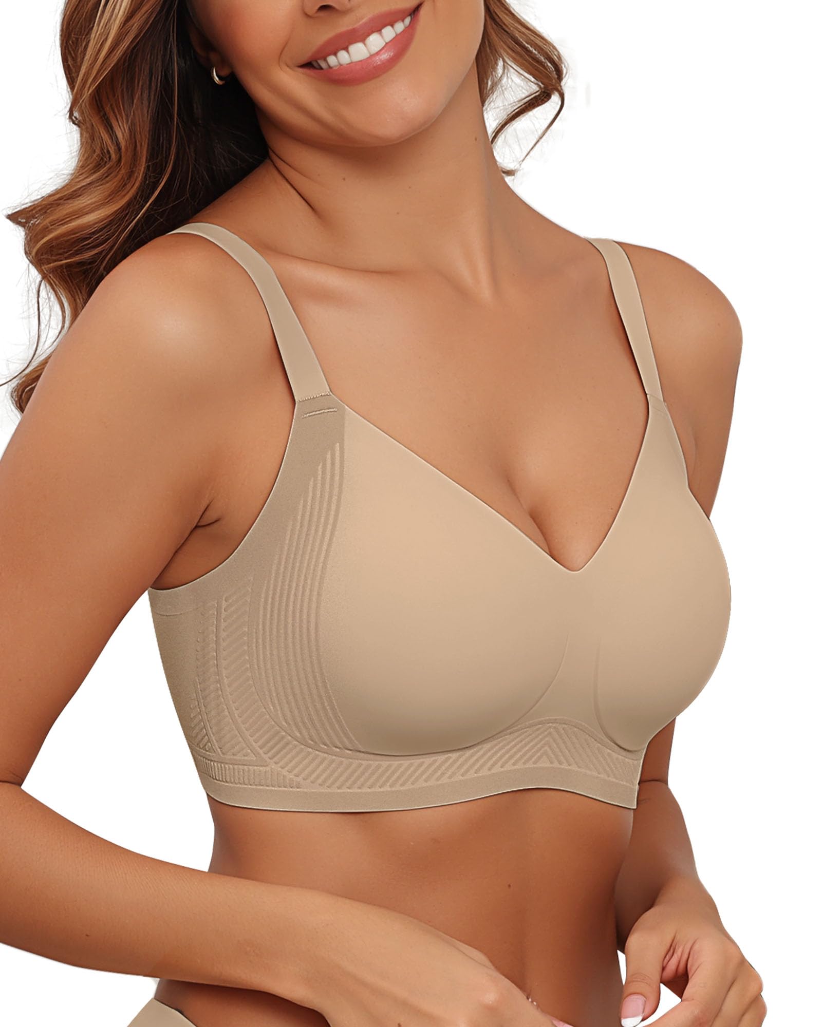 As Fairy Bralettes for Women with Support Wireless Push Up Everyday Bras No Underwire Full Coverage Velvet Silhouette T-Shirt Br