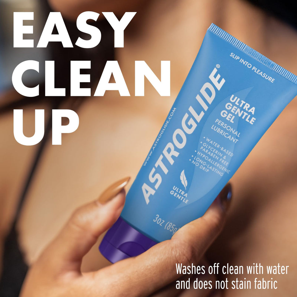 Astroglide Ultra Gentle Sex Lube Gel (3 Oz.) | Water Based Personal Lubricant For Men, Women, Couples | No Parabens Or Glycerin And Hypoallergenic