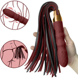 Sex Toy Vibrating Whip BDSM Leather Restraint Bondage Sex Role Play Training Whip Sex Toy for Couple Flriting and Teaser Whip fo
