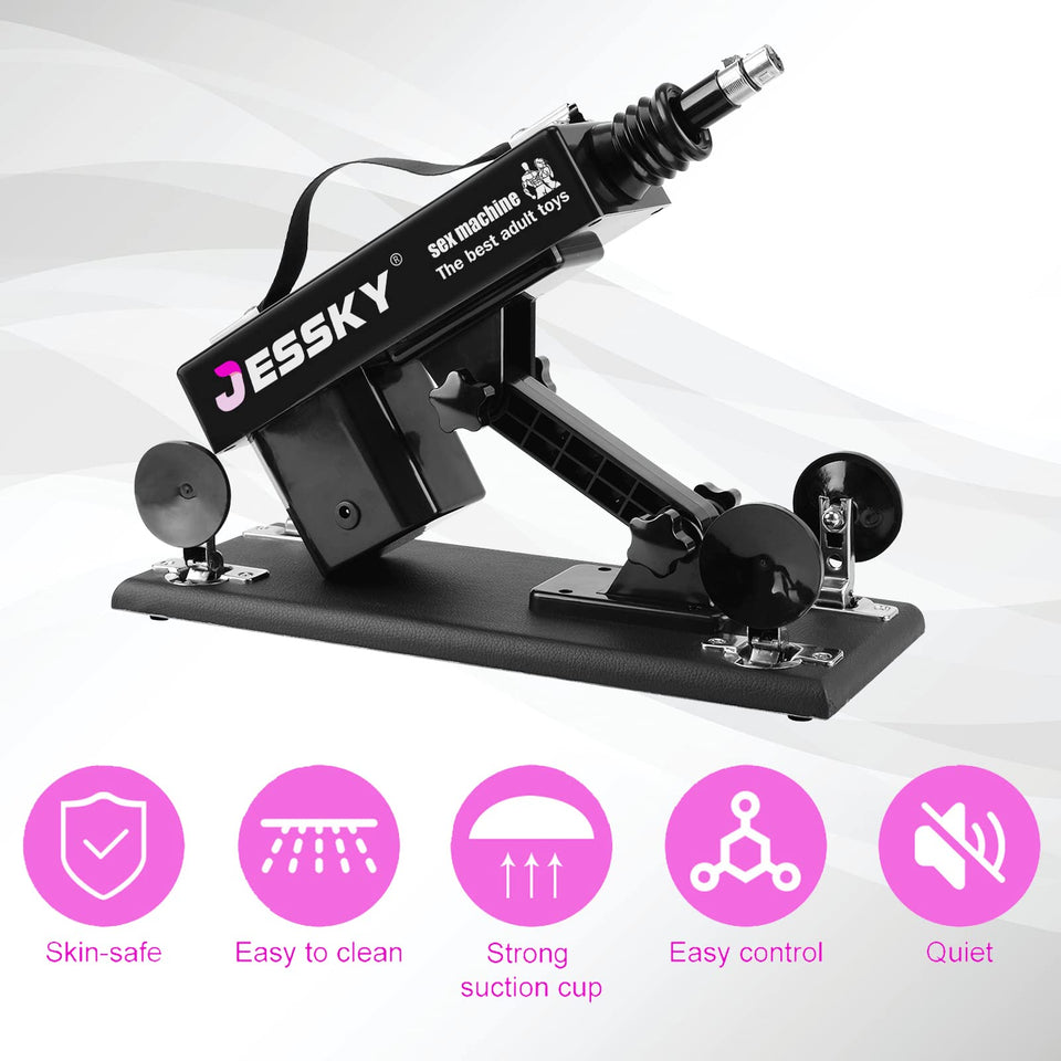 JESSKYLOVE Adjustable Sex Machine, Adult Sex Toys with 4 Attachments 3XLR Connector Automatic Machines for Women and Men