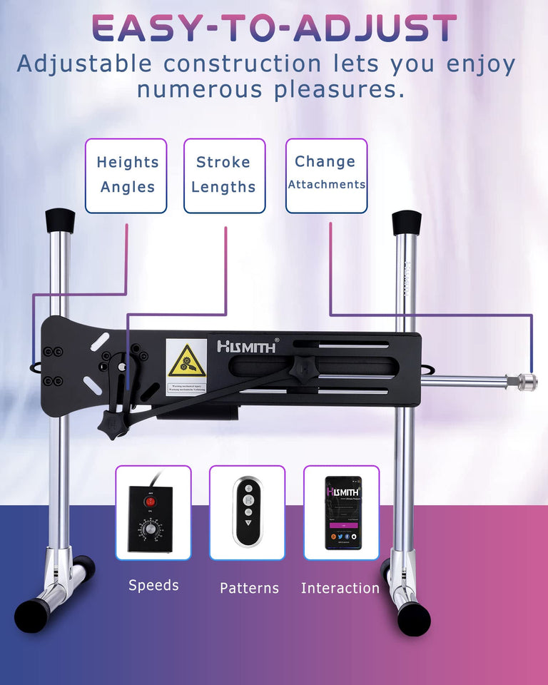 Hismith Premium Sex Machine Device, APP Remote Control Adult Sex Toy, with KlicLok System Connector, with Silicone Dildos and Ma