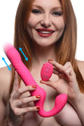 Strap U 10X Thrusting & Vibrating Silicone Strapless Strap-On with Remote, 10 Shaft & Bulb Vibrating Modes + 3 Thrusting Speeds 