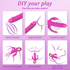 Thrusting Dildo Vibrator Sex Toys for Women, G Spot Anal Rabbit Vibrators Adult Sex Toys with 7 Powerful Speeds & 7 Vibrating Mo
