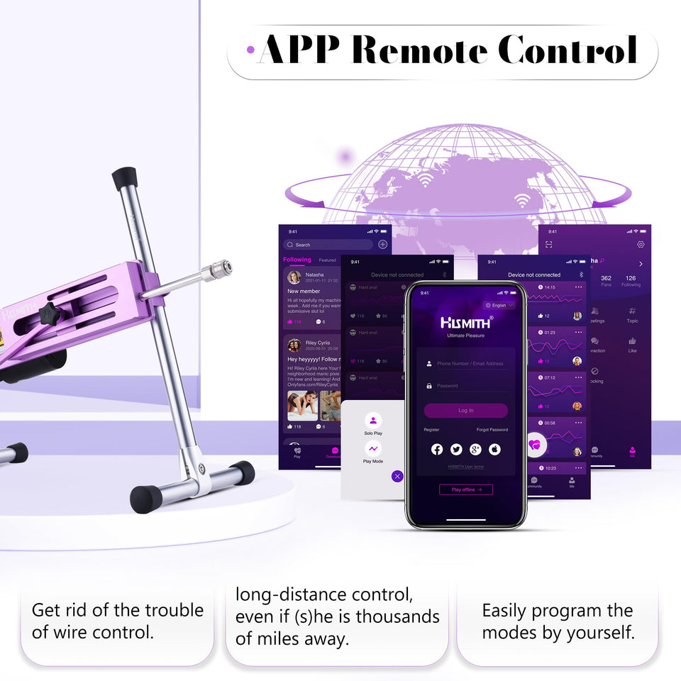 Hismith 100W Premium Sex Machine, APP Controlled Sex Machine with KlicLok System, Love Machine Gift Packaging for Couple ,,,1 Co