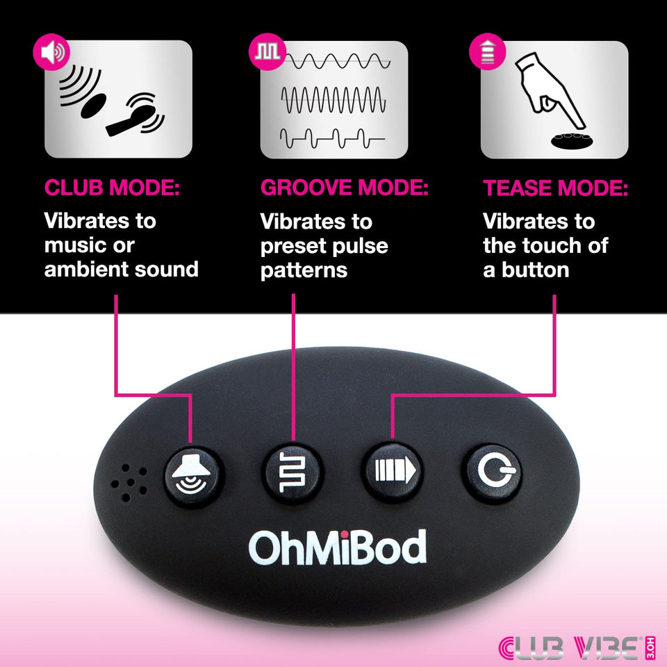 Ohmibod Club Vibe 3.0H Wearable Panty Vibrator - Personal Massager For Women - Couples Vibrator With Three Play Modes - Wireless