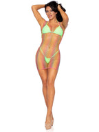 Rainbow Net Tank Mini Dress. - O/S / Multicolor