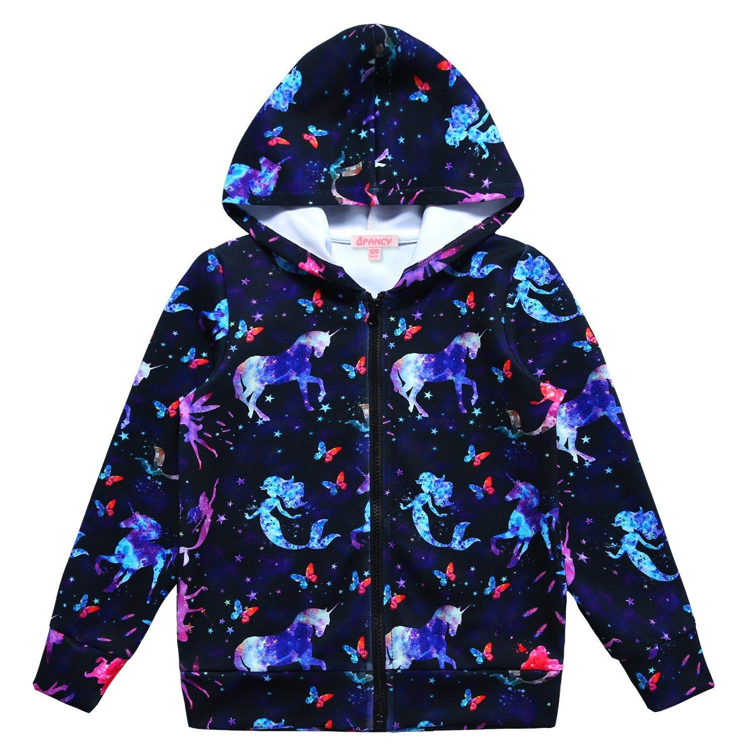 Mermaid Jackets for Girls Zip Up Hoodie Sweatshirt Halloween Costume8 9