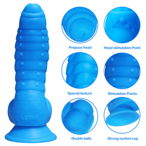 LZYAA Realistic Dildo, Liquid Silicone Material No Any Smell Adult Sex Toys Penis, Strong Suction Cup for Hand-Free 2 Balls G-Sp