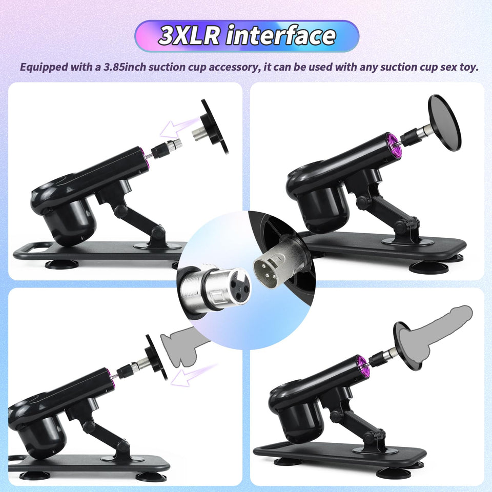 Sex Machine,Automatic Thrusting Sex Machine for Women and Men,3XLR Connector Love Machine with Dildo and Suction Cup Attachments