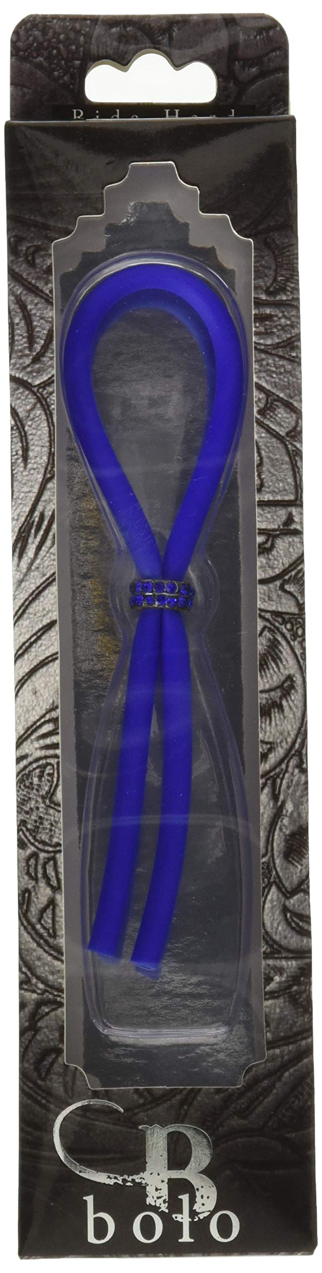 Bolo C-Ring Lasso Blue Gems Bead Silicone, Blue, 1.3 Ounce