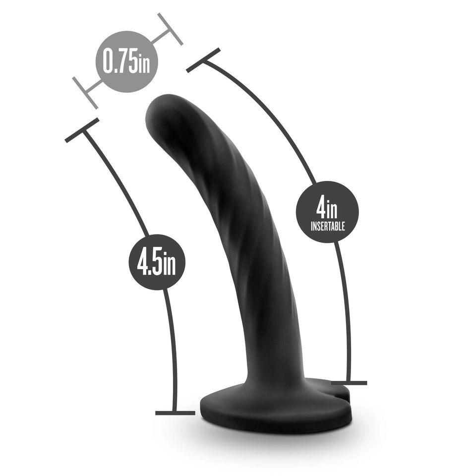 Blush Temptasia Twist Small Silicone Dildo  45 Length  75 Width  Twisted Swirl Design For Added Friction  Heart Shaped Suc