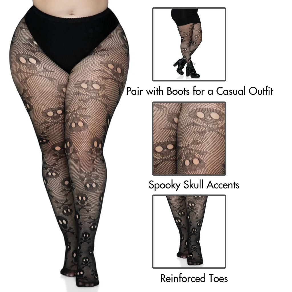 Pirate Booty Skull Net Tights.