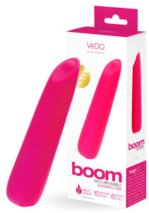 VeDO Boom Bullet Vibrator, Warming Rechargeable Waterproof 10 Vibration Mode Adult Sex Toy, Pink