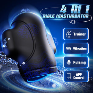 Vibiul Male Sex Toys for Men - 4IN1 Male Masturbator Penis Vibrator 10 Vibrating & 3 Motors Stroker with App Control, 360 Wrappi