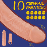 Oxyfort Vibrating Male Sex Toys Penis Extender Sleeve Set-Detachable Cock Sleeve Vibrator with 10 Vibrations, Realistic Penis Ri